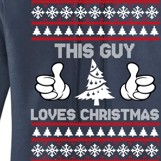 This Guy Loves Christmas Ugly Christmas Sweater Women's Pullover Hoodie