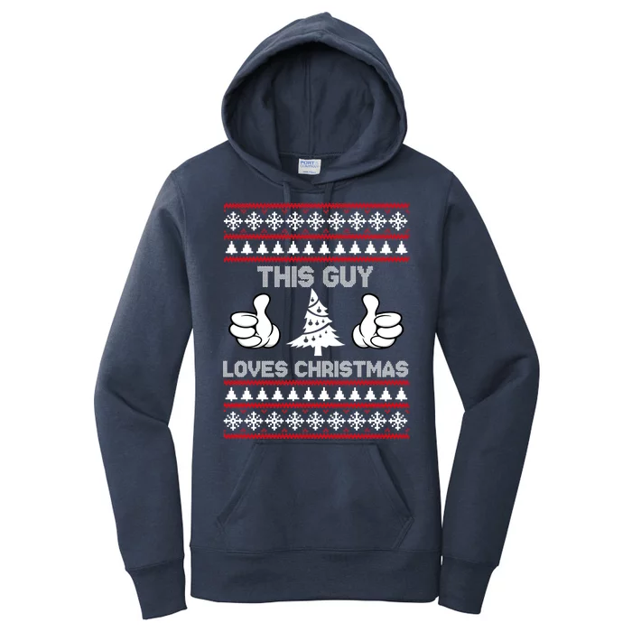 This Guy Loves Christmas Ugly Christmas Sweater Women's Pullover Hoodie