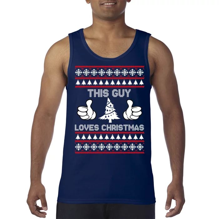 This Guy Loves Christmas Ugly Christmas Sweater Tank Top