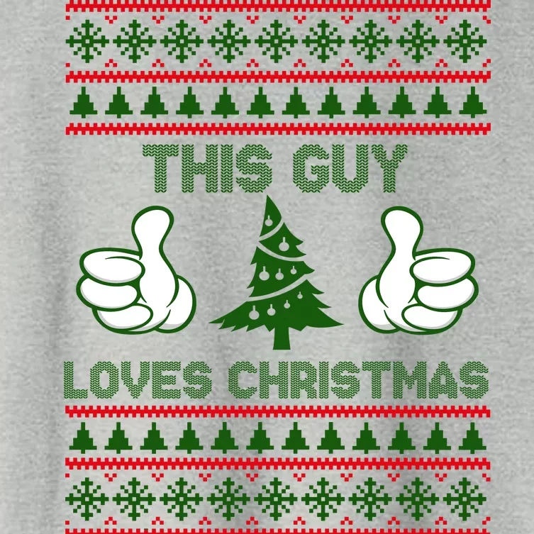 This Guy Loves Christmas Ugly Christmas Sweater Women's Crop Top Tee