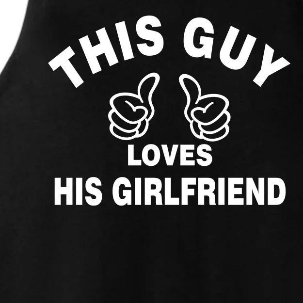 This Guy Loves His Girlfriend Ladies Tri-Blend Wicking Tank