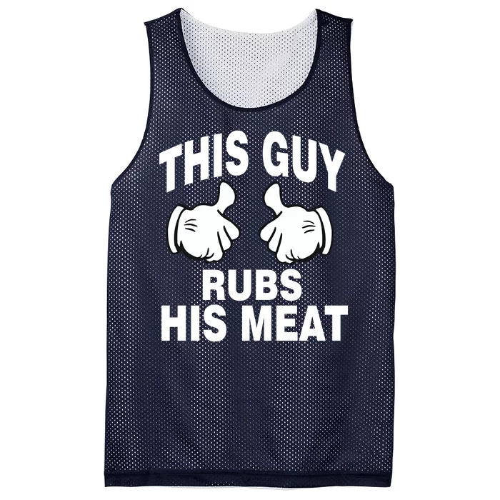 This Guy Rubs His Meat Mesh Reversible Basketball Jersey Tank