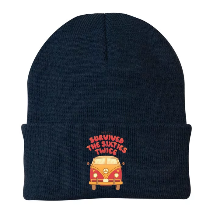 This Guy Survived The Sixties Twice Knit Cap Winter Beanie