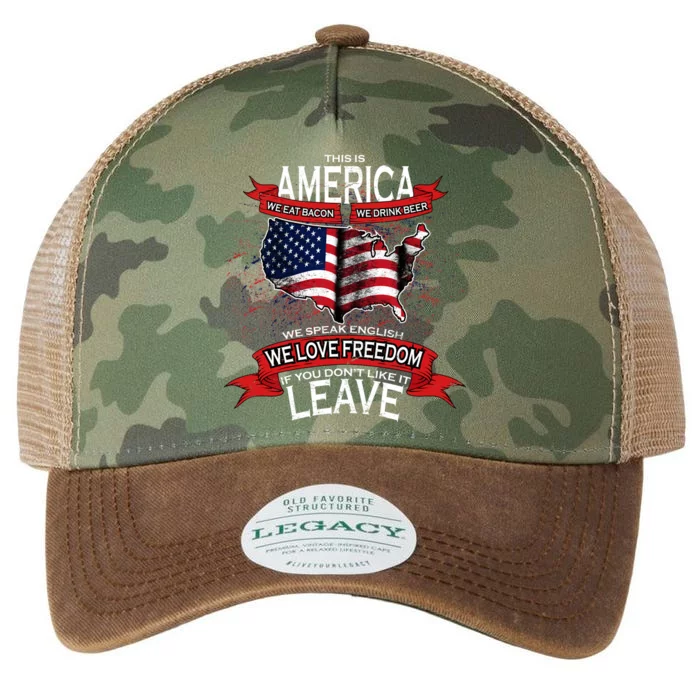 This is AMERICA if you don't like it LEAVE Legacy Tie Dye Trucker Hat