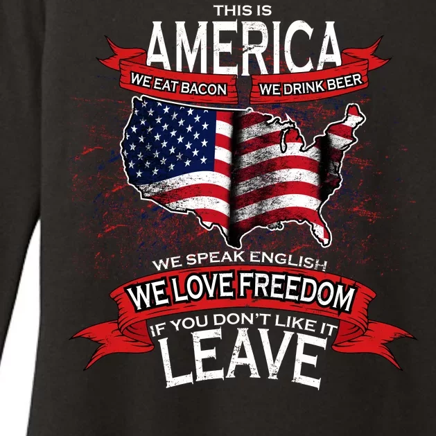 This is AMERICA if you don't like it LEAVE Womens CVC Long Sleeve Shirt