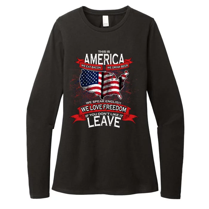 This is AMERICA if you don't like it LEAVE Womens CVC Long Sleeve Shirt