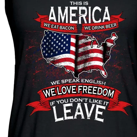 This is AMERICA if you don't like it LEAVE Ladies Essential Flowy Tank