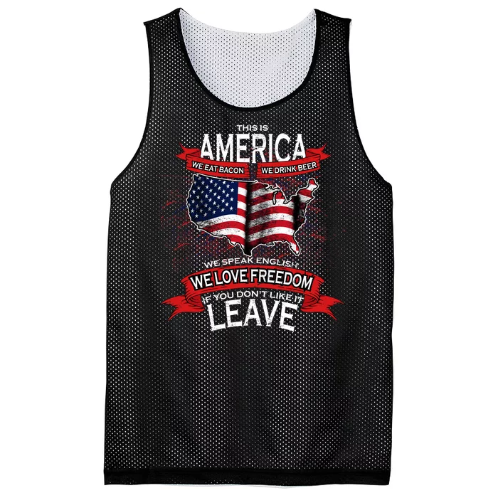 This is AMERICA if you don't like it LEAVE Mesh Reversible Basketball Jersey Tank