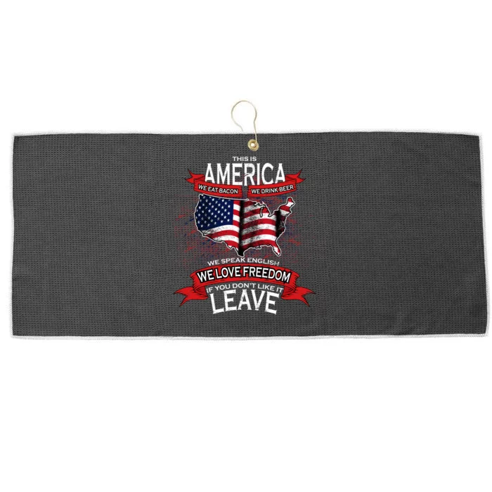 This is AMERICA if you don't like it LEAVE Large Microfiber Waffle Golf Towel