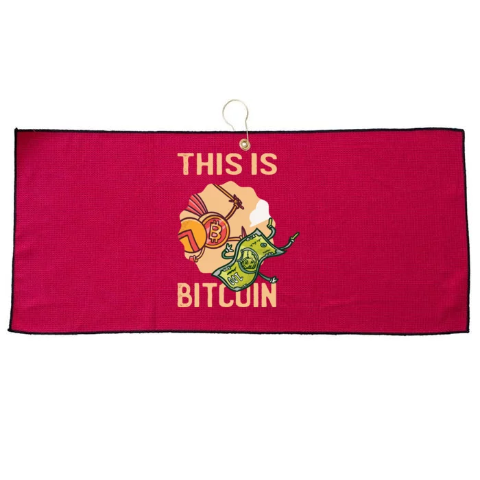 This Is Bitcoin Large Microfiber Waffle Golf Towel