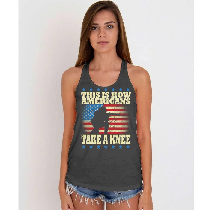 This Is How Americans Take a Knee Women's Knotted Racerback Tank