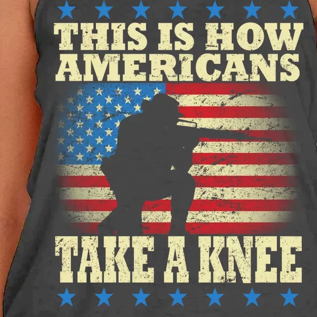 This Is How Americans Take a Knee Women's Knotted Racerback Tank