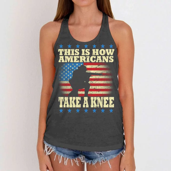 This Is How Americans Take a Knee Women's Knotted Racerback Tank