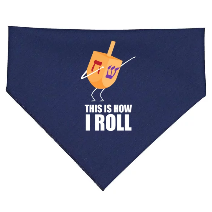 This is How I Roll Dreidel Dabbing Chanukah USA-Made Doggie Bandana