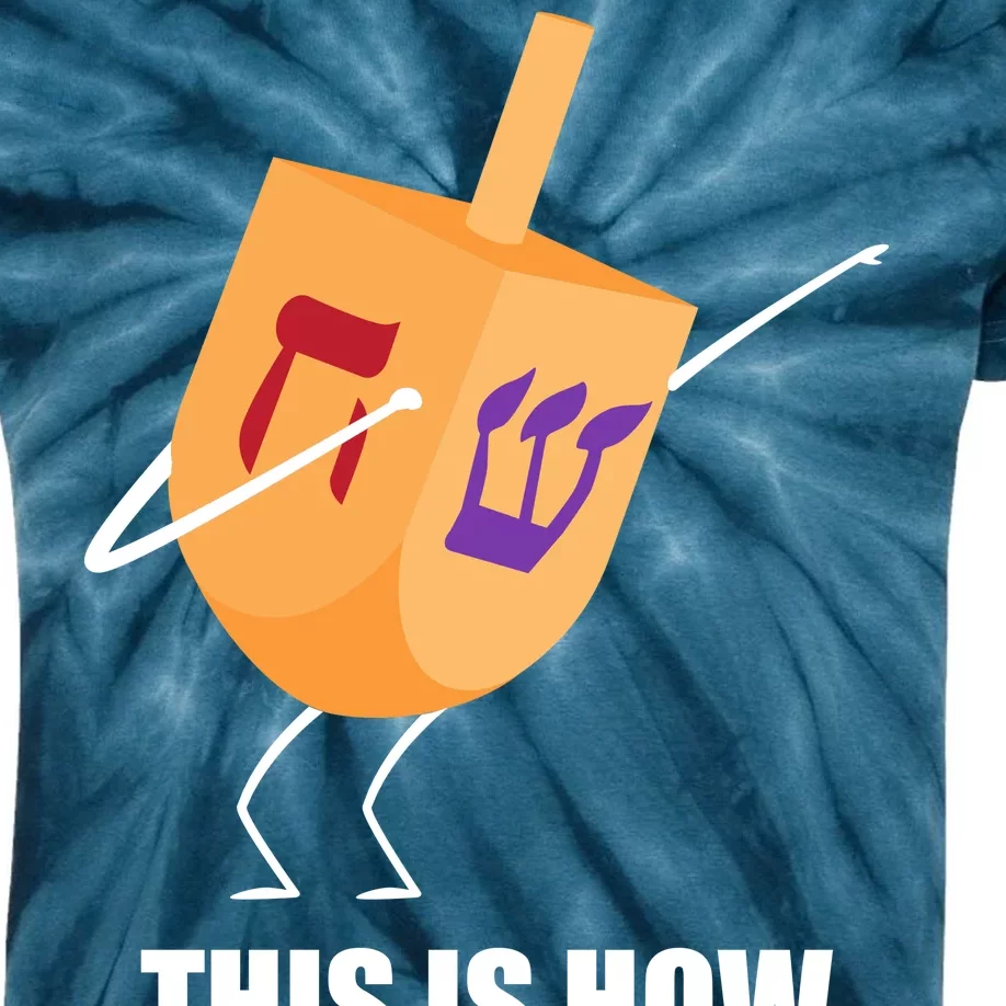 This is How I Roll Dreidel Dabbing Chanukah Kids Tie-Dye T-Shirt