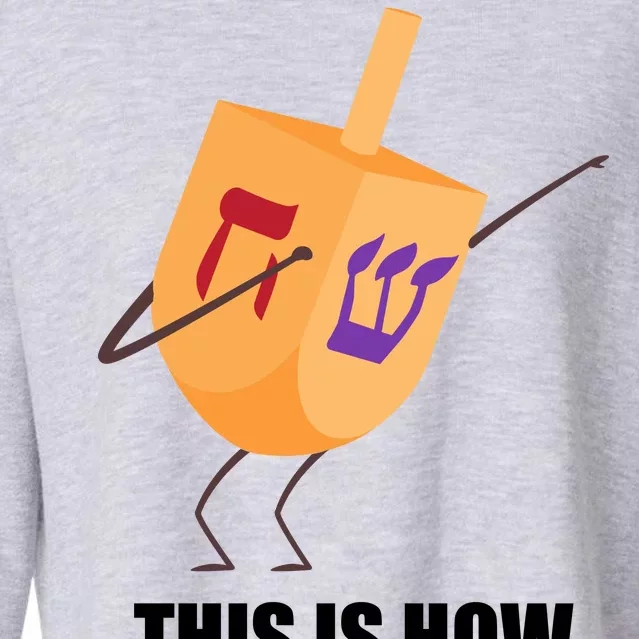 This is How I Roll Dreidel Dabbing Chanukah Cropped Pullover Crew