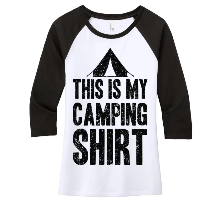 This Is My Camping Women's Tri-Blend 3/4-Sleeve Raglan Shirt