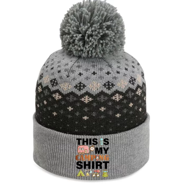 This Is My Camping Funny The Baniff Cuffed Pom Beanie