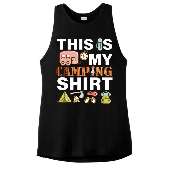 This Is My Camping Funny Ladies Tri-Blend Wicking Tank