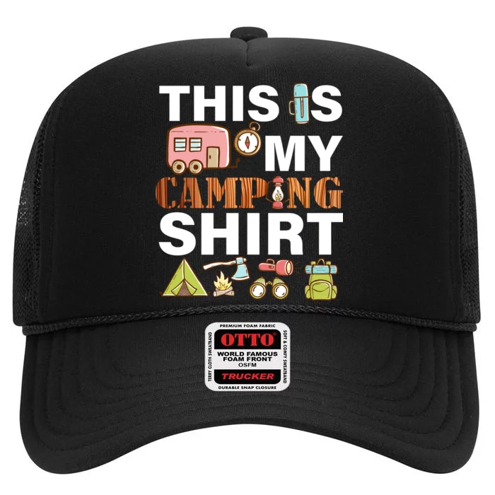 This Is My Camping Funny High Crown Mesh Trucker Hat