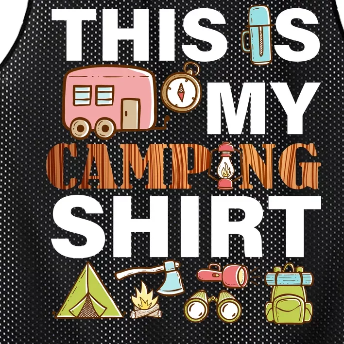 This Is My Camping Funny Mesh Reversible Basketball Jersey Tank