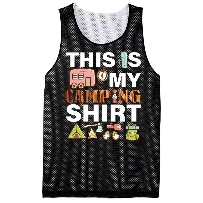 This Is My Camping Funny Mesh Reversible Basketball Jersey Tank