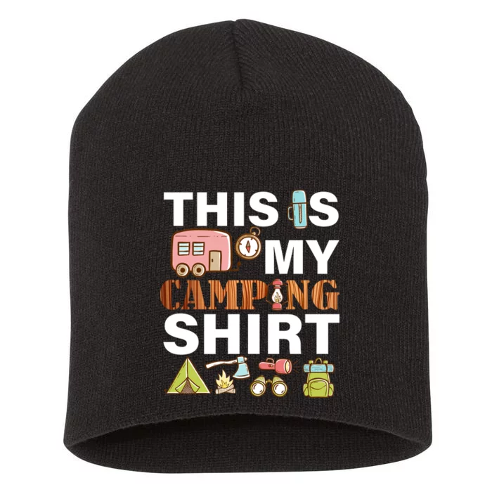 This Is My Camping Funny Short Acrylic Beanie