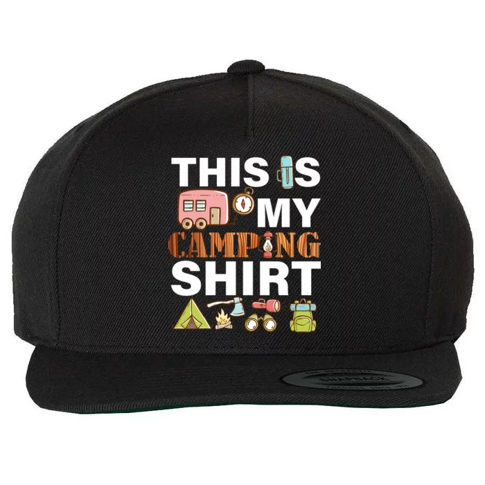 This Is My Camping Funny Wool Snapback Cap