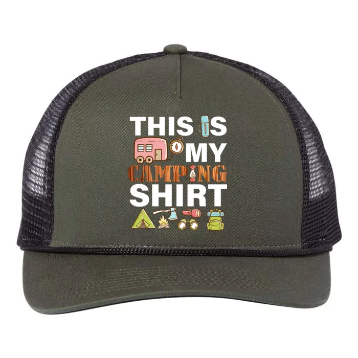 This Is My Camping Funny Retro Rope Trucker Hat Cap