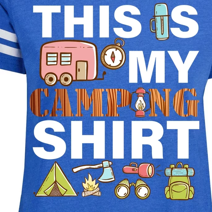 This Is My Camping Funny Enza Ladies Jersey Football T-Shirt