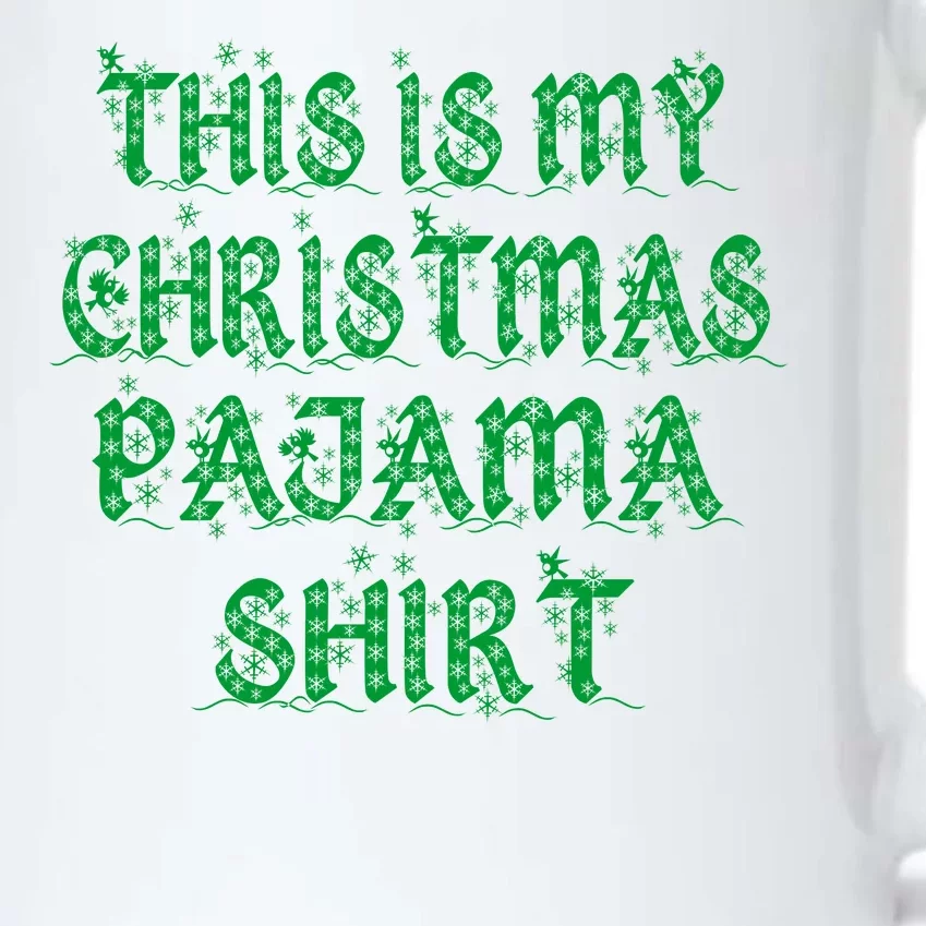 This is my Christmas Pajama Shirt Snow Letters Black Color Changing Mug