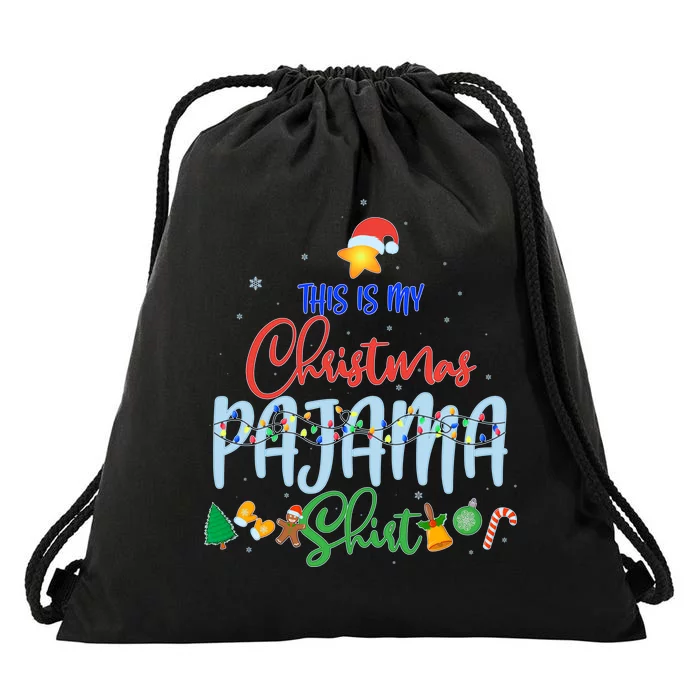 This is My Christmas PJ Shirt Drawstring Bag