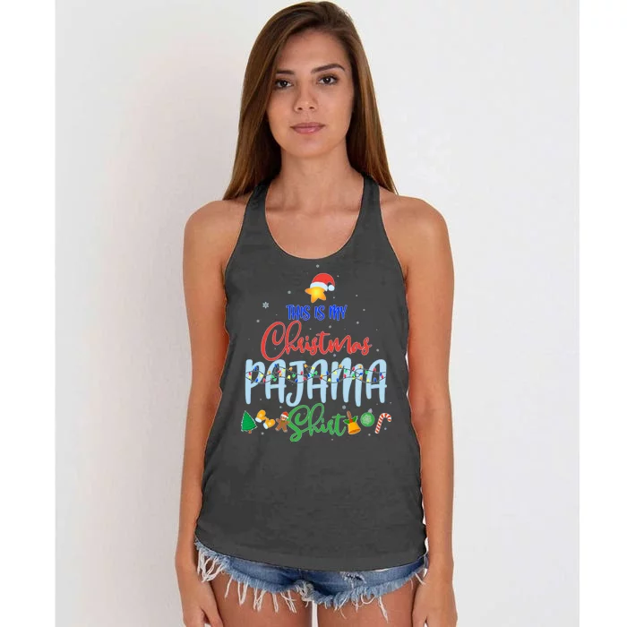 This is My Christmas PJ Shirt Women's Knotted Racerback Tank