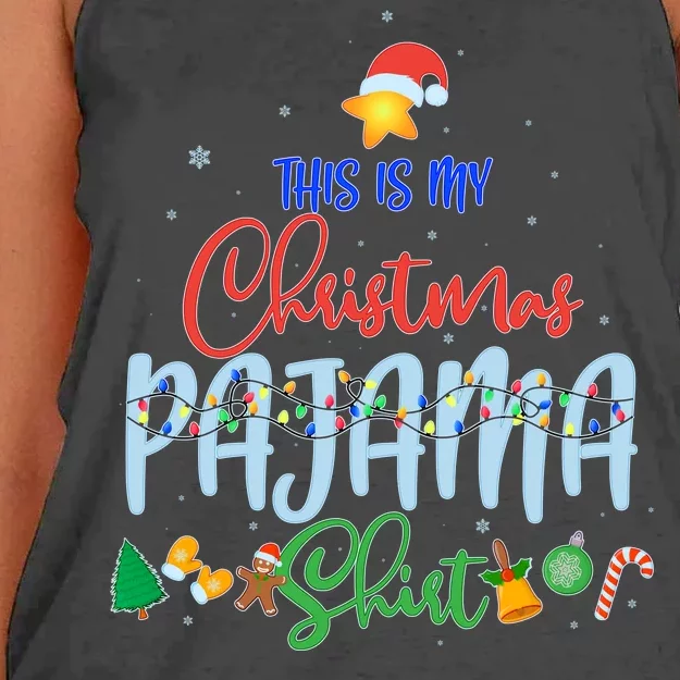 This is My Christmas PJ Shirt Women's Knotted Racerback Tank