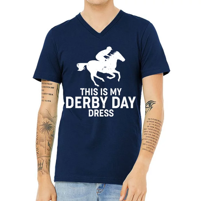 This is My Derby Day Dress Kentucky Derby Horse Racing V-Neck T-Shirt