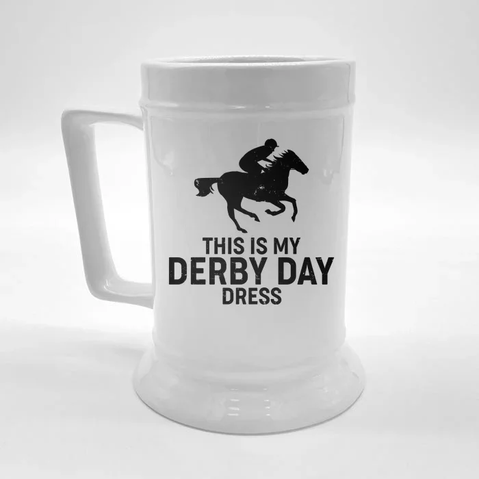 This is My Derby Day Dress Kentucky Derby Horse Racing Front & Back Beer Stein