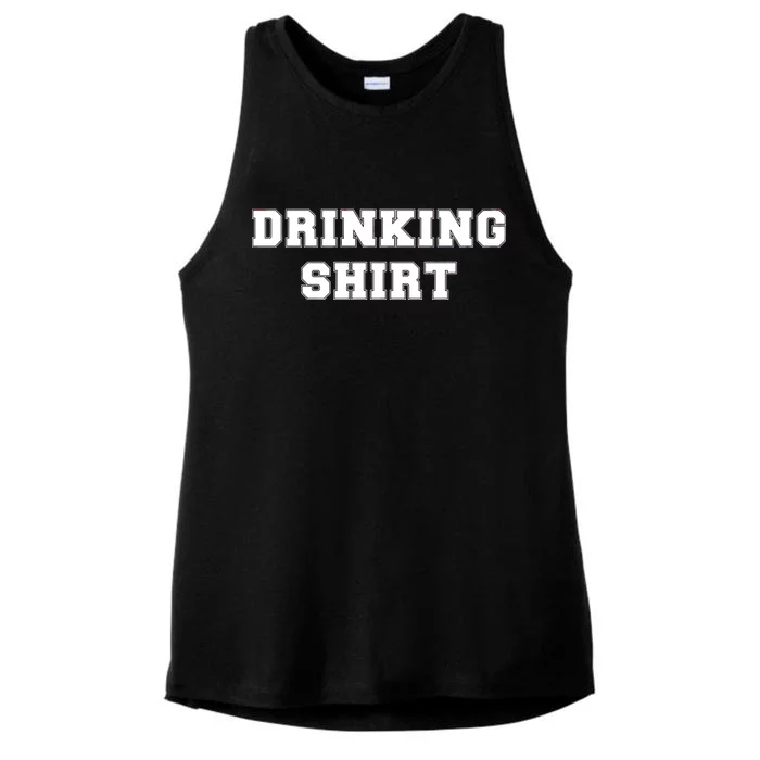 This Is My Drinking Shirt College Text Ladies Tri-Blend Wicking Tank