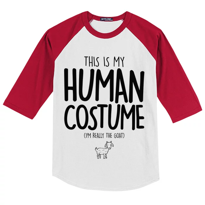 This Is My Human Costume  I'm Really a Goat Kids Colorblock Raglan Jersey