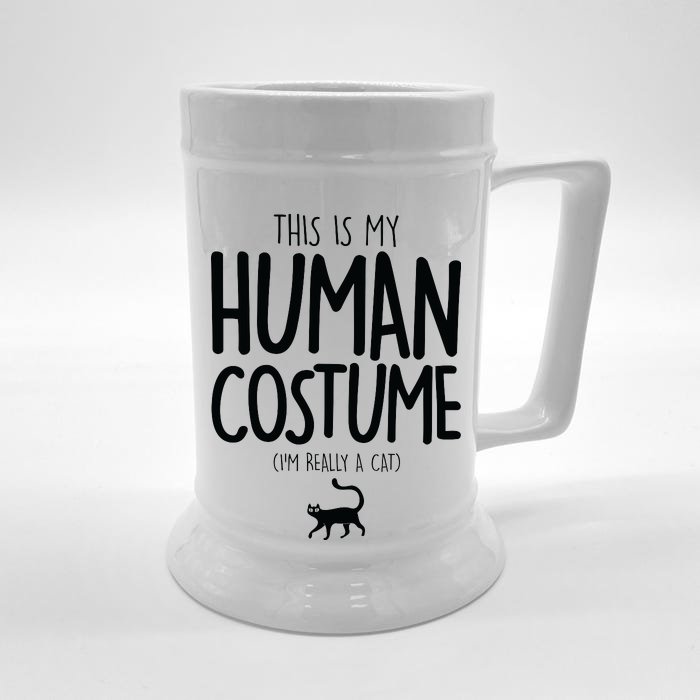 This Is My Human Costume I'm Really a Cat Front & Back Beer Stein