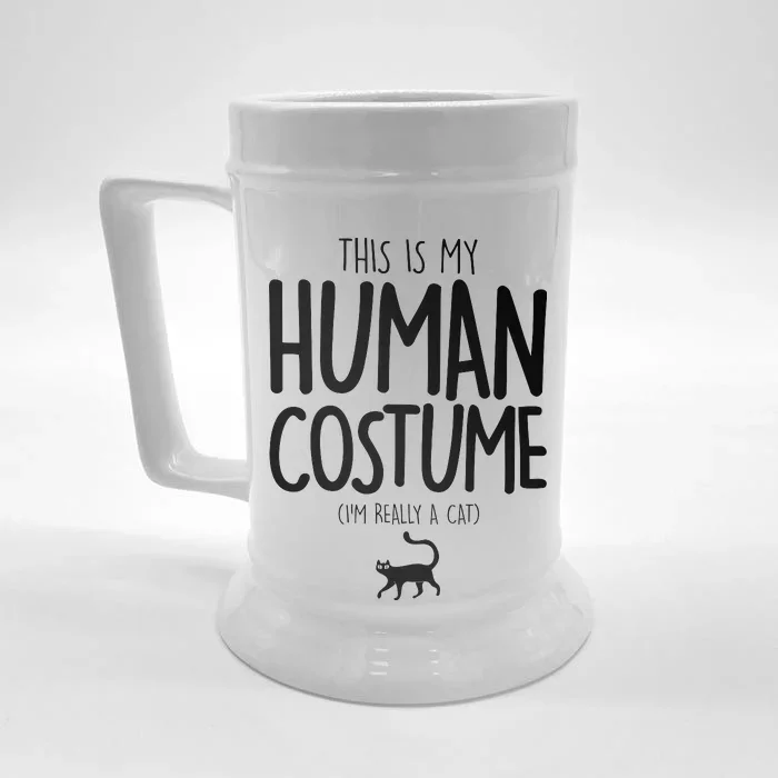 This Is My Human Costume I'm Really a Cat Front & Back Beer Stein