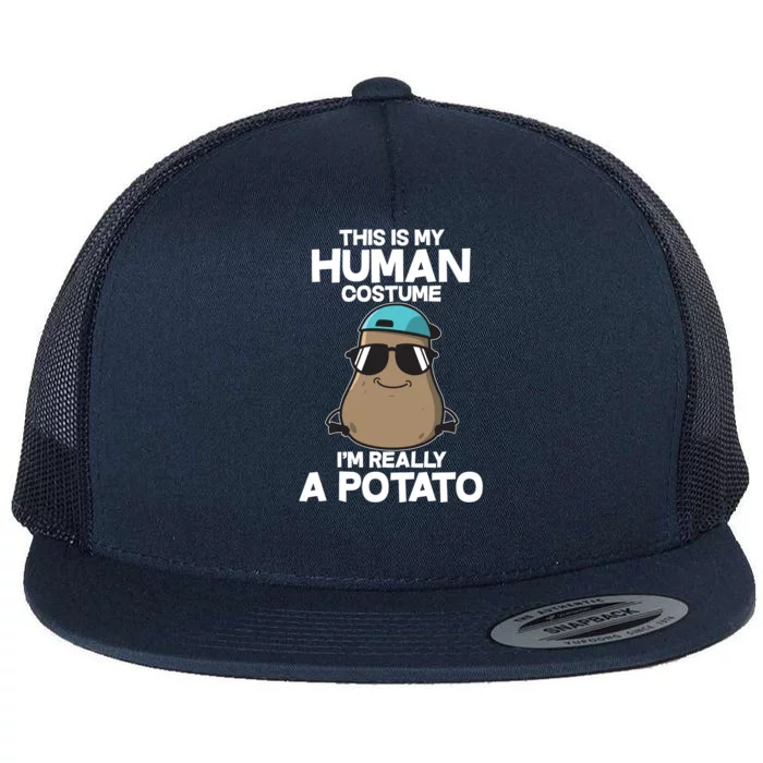 This Is My Human Costume I'm Really A Potato Flat Bill Trucker Hat