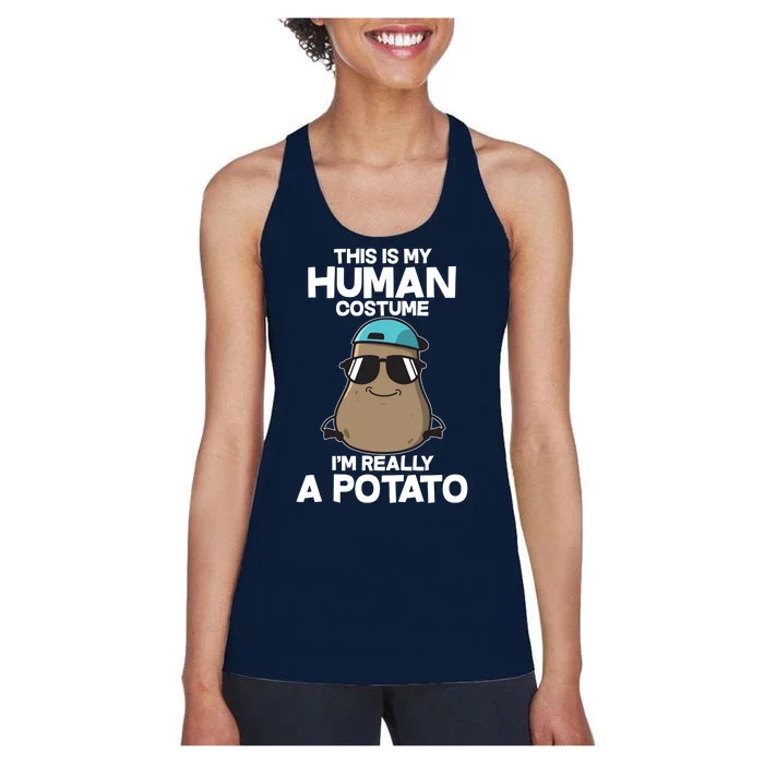 This Is My Human Costume I'm Really A Potato Women's Racerback Tank