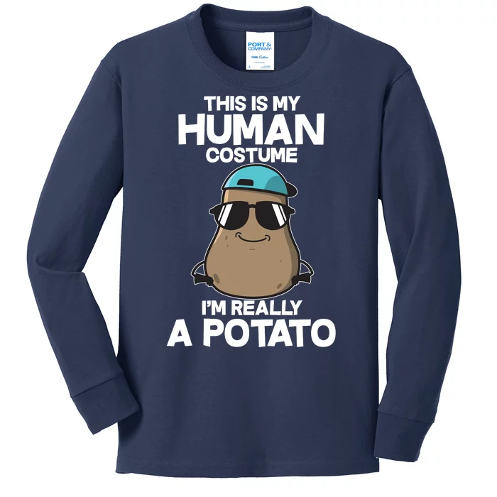 This Is My Human Costume I'm Really A Potato Kids Long Sleeve Shirt