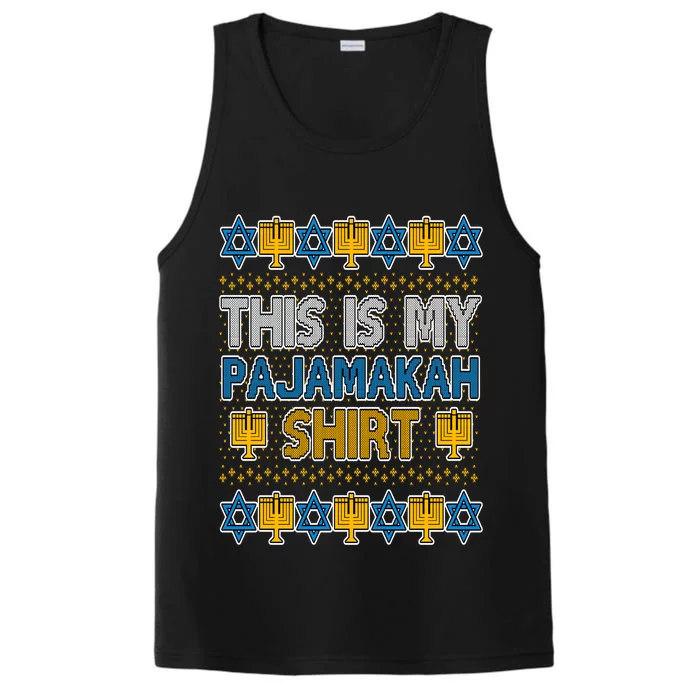 This Is My Pajamakah Shirt Ugly Hanukkah Sweater Performance Tank