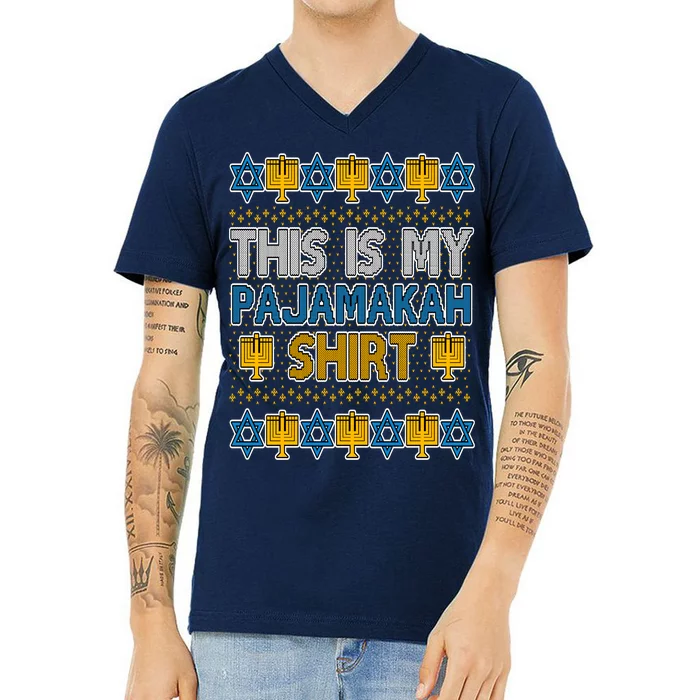 This Is My Pajamakah Shirt Ugly Hanukkah Sweater V-Neck T-Shirt