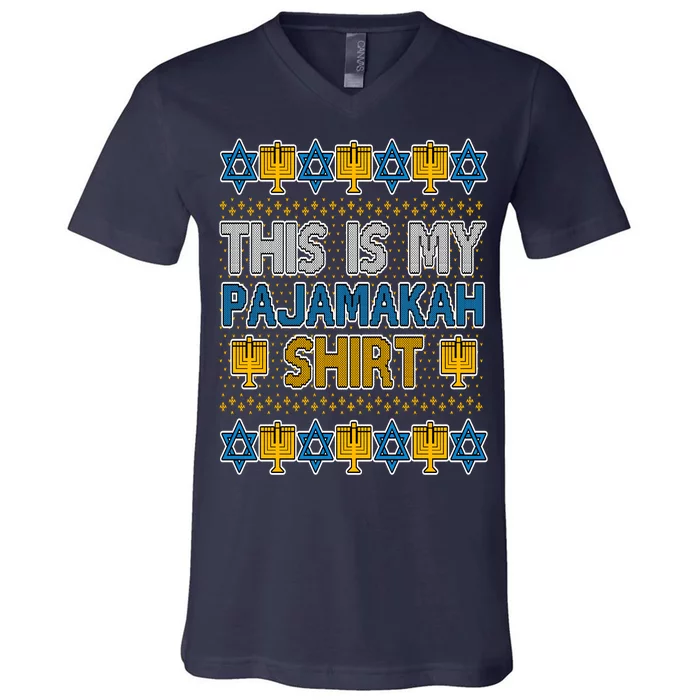 This Is My Pajamakah Shirt Ugly Hanukkah Sweater V-Neck T-Shirt