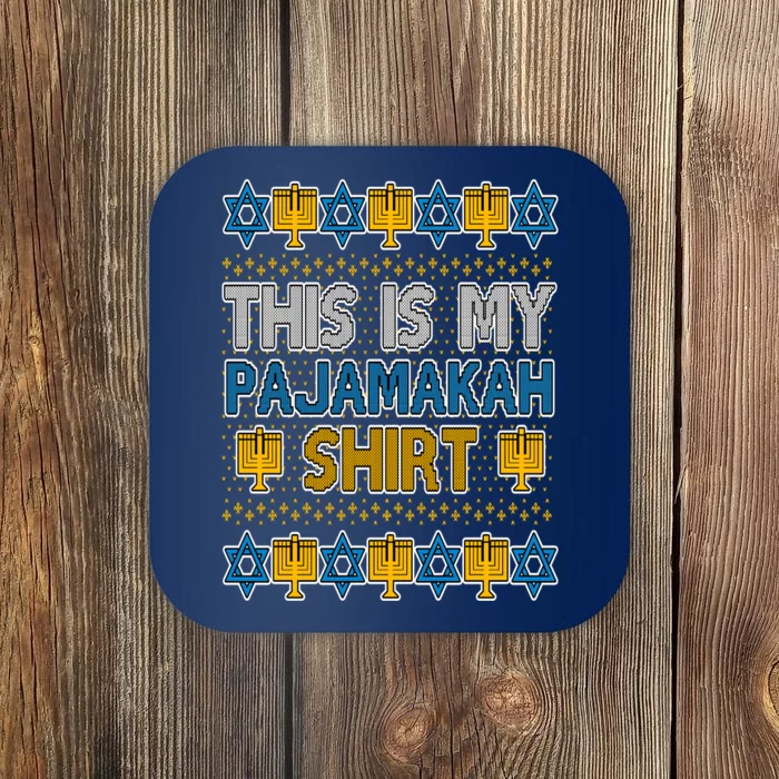 This Is My Pajamakah Shirt Ugly Hanukkah Sweater Coaster