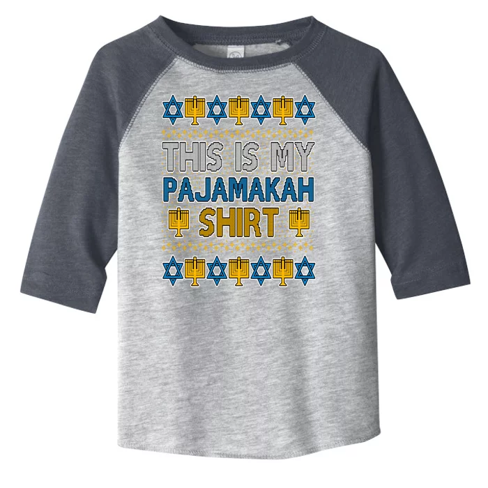 This Is My Pajamakah Shirt Ugly Hanukkah Sweater Toddler Fine Jersey T-Shirt