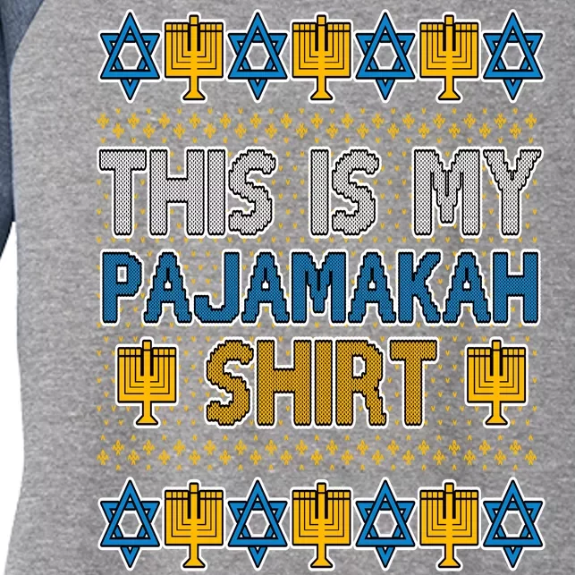 This Is My Pajamakah Shirt Ugly Hanukkah Sweater Women's Tri-Blend 3/4-Sleeve Raglan Shirt