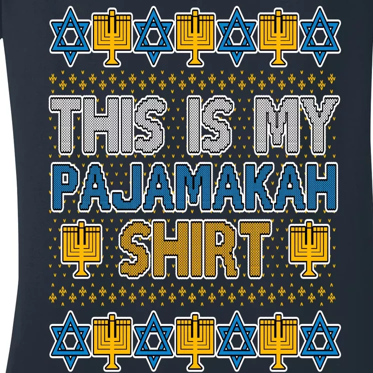 This Is My Pajamakah Shirt Ugly Hanukkah Sweater Women's V-Neck T-Shirt